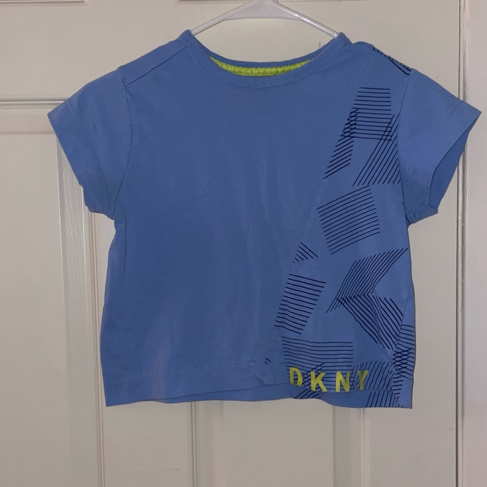 DKNY Girls Light Blue Crop Top - Size L